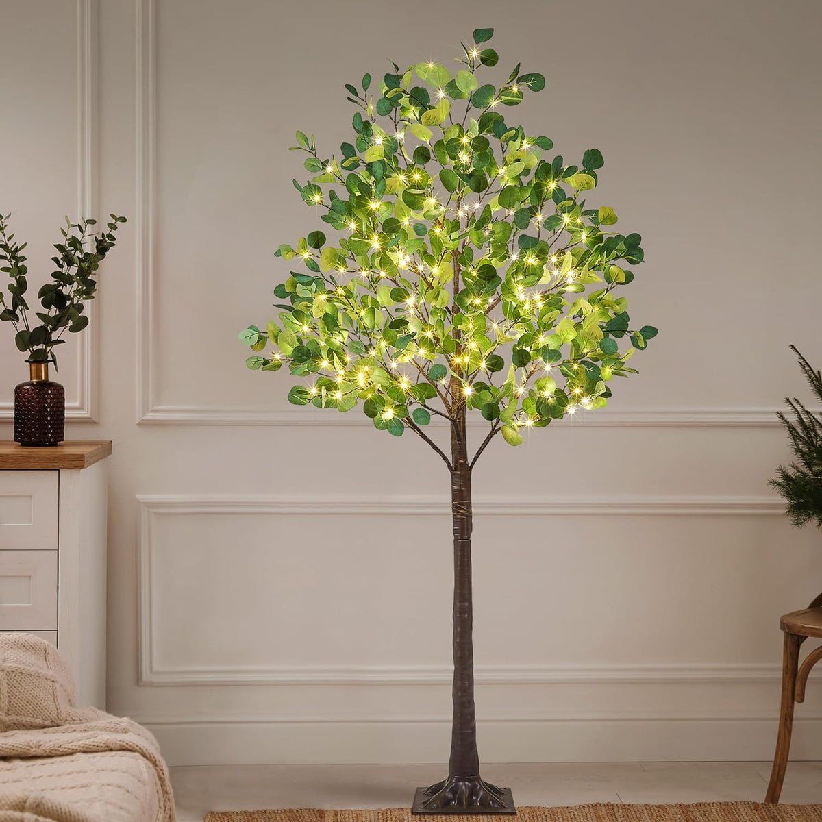 Lighted Eucalyptus Tree Lamp - Decorative Eucalyptus Tree Lights for Home Decor image 2