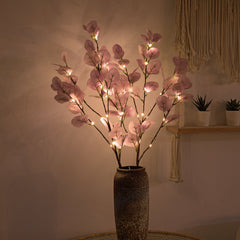 30IN Lighted Eucalyptus Twigs, Purple Leaves with 38 Warm White LEDs, Elegant Home Decoration & Gift Idea image 1