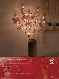 30IN Lighted Eucalyptus Twigs