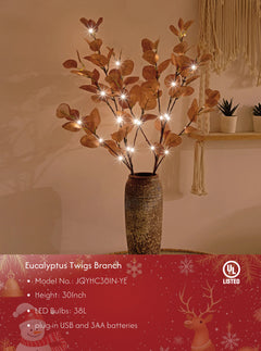 30IN Lighted Eucalyptus Twigs image 1