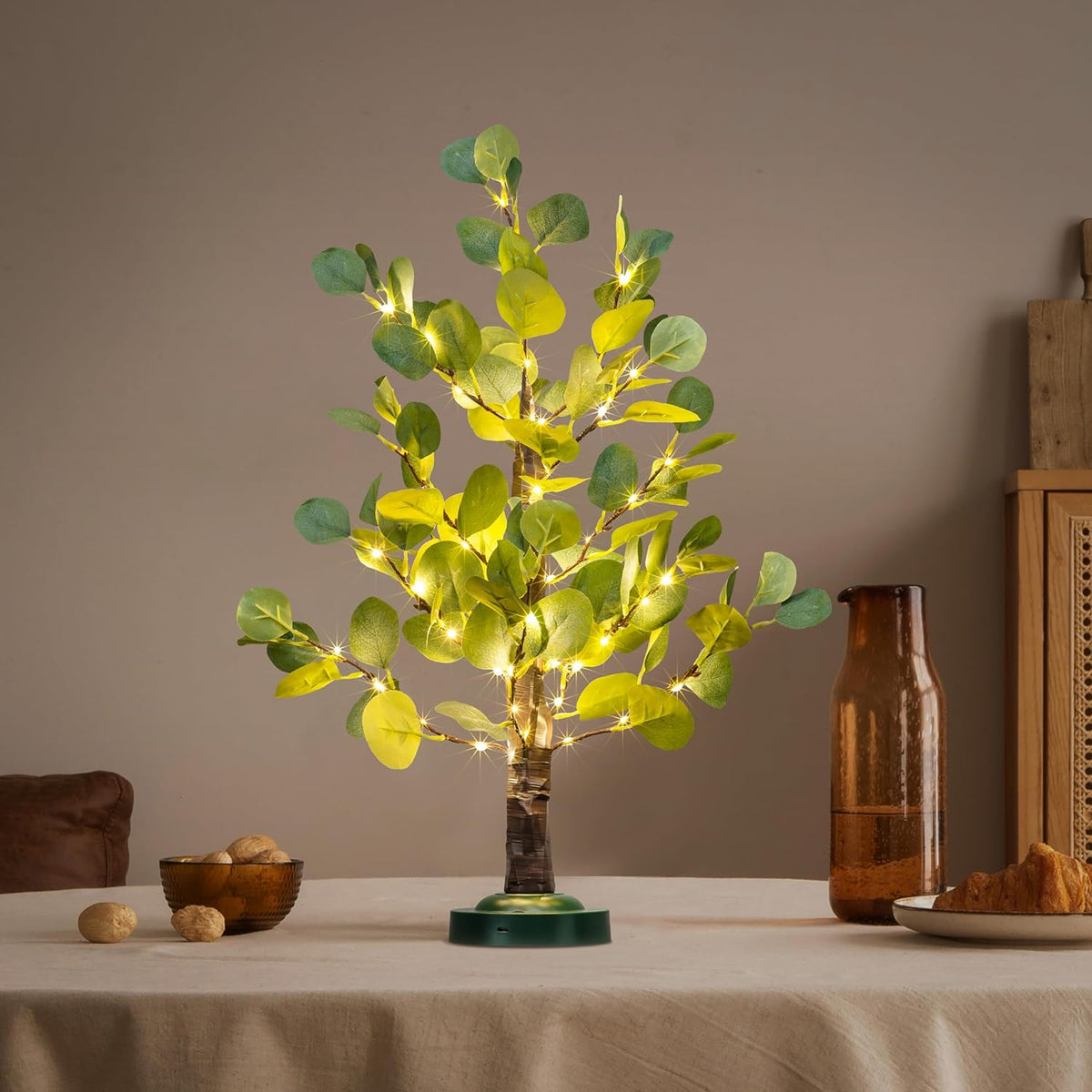 24IN Lighted Eucalyptus Tree Lamp with Warm White LEDs image 2