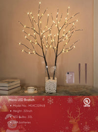 Lighted Artificial Birch Twigs - 32IN and 41IN Options Available