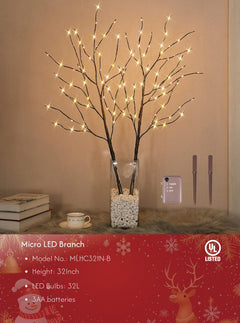 Lighted Artificial Birch Twigs - 32IN and 41IN Options Available image 1