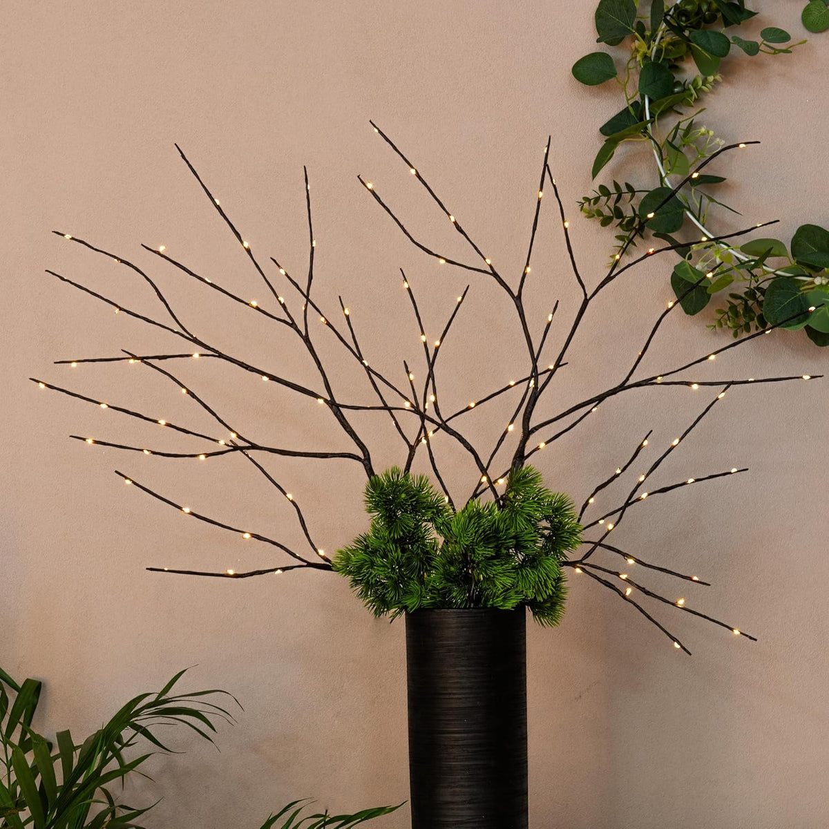 32IN Brown Finish Lighted Birch Twigs with Warm White LEDs image 4