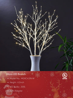 Lighted Artificial Birch Twigs - 32IN and 41IN Options Available image 1