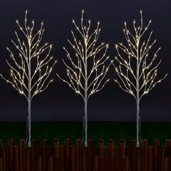 41IN White Finish Lighted Birch Twigs with Warm White LEDs image 5