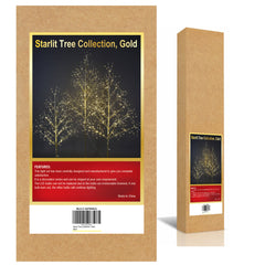 Gold Micro LED Tree 3-Pack (4FT, 5FT, 6FT), Warm White LEDs, Angel Lights Tree with Fairy Lights LED Bulbs image 4