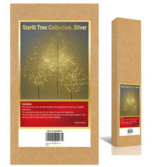 Silver Micro LED Tree 3-Pack (4FT, 5FT, 6FT), Warm White LEDs, Angel Lights Tree with Fairy Lights LED Bulbs image 4
