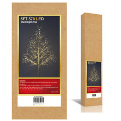 5FT Gold Micro LED Tree, Warm White LEDs, Angel Lights Tree with Fairy Lights LED Bulbs image 3