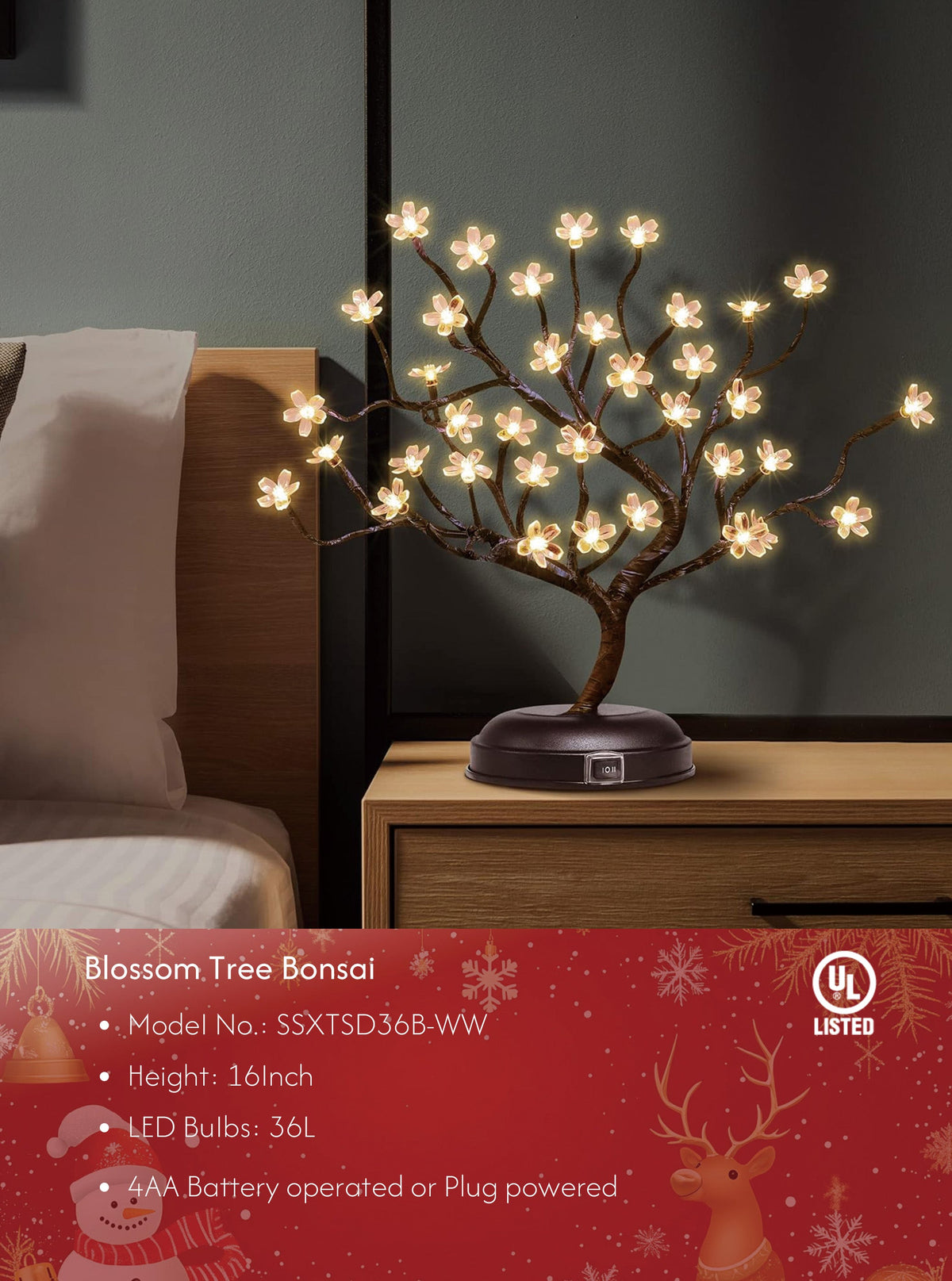 16IN Cherry Blossom Tree Lamp image 1