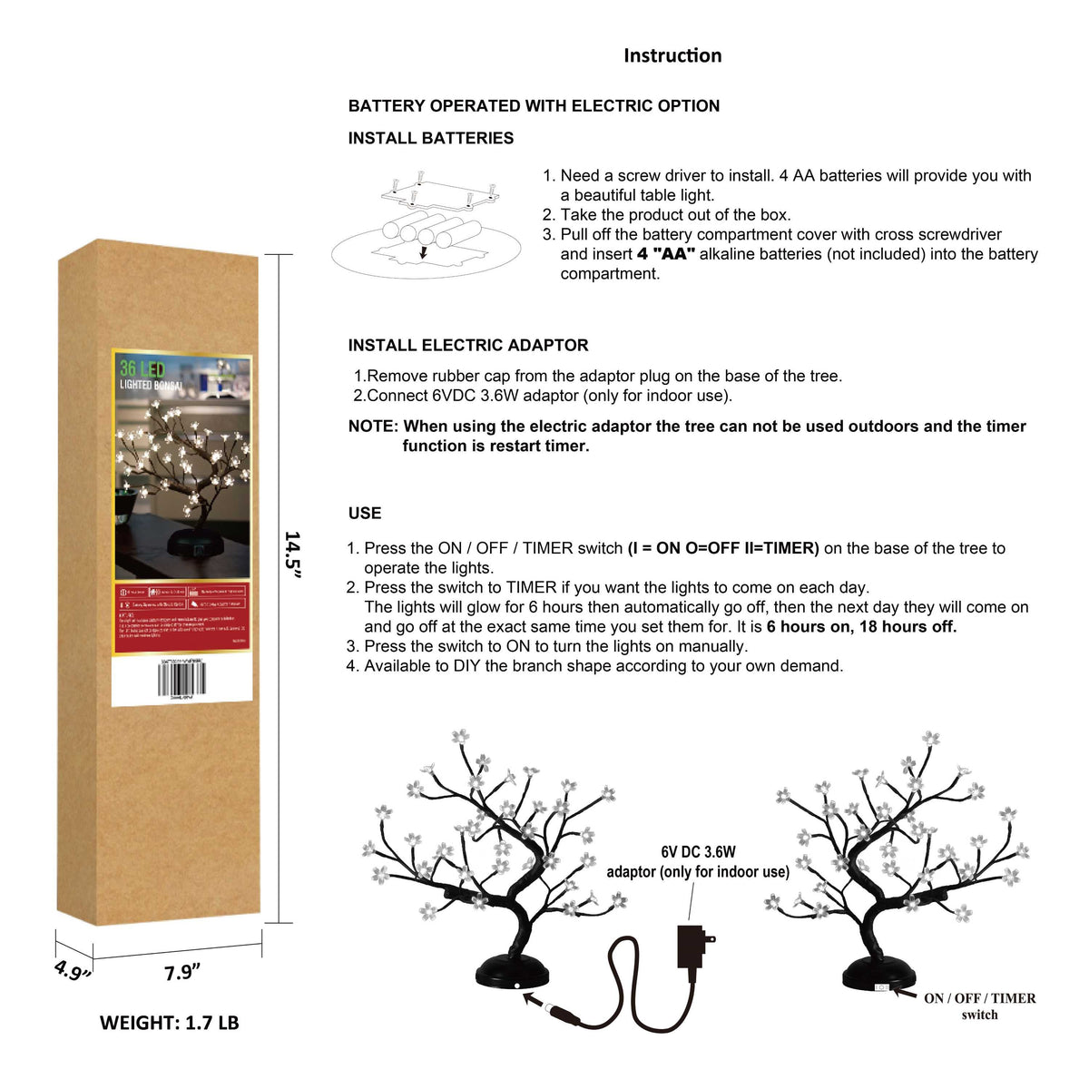 16IN Cherry Blossom Tree Lamp image 10