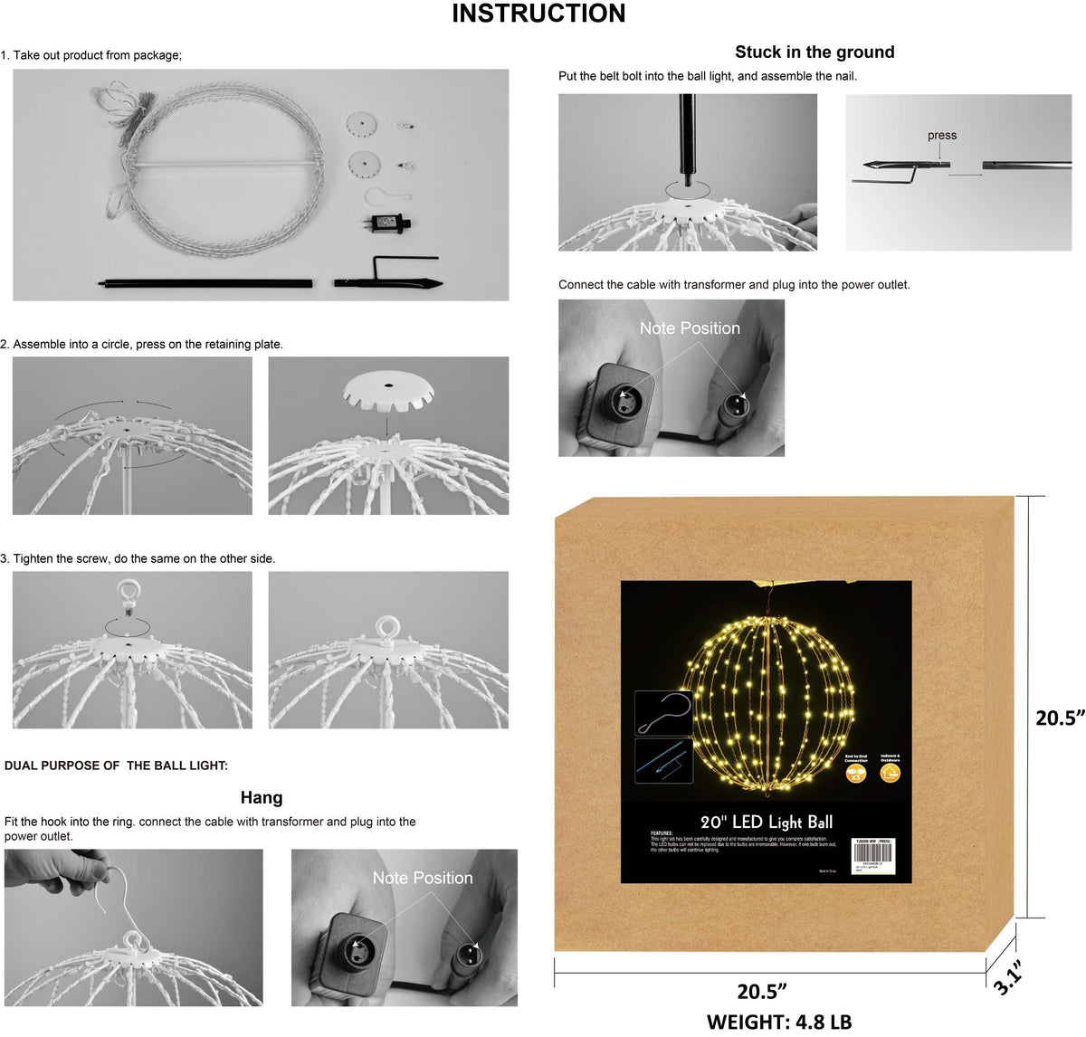 LED Ball Light, Warm White, Various Sizes and Finishes image 8