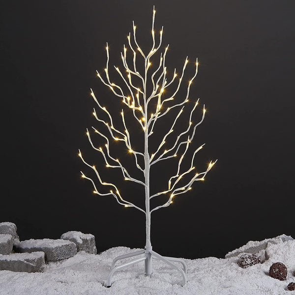 3FT White Star Light Tree with 112 Warm White LEDs, Indoor/Outdoor Christmas Decoration