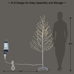 5FT White Star Light Tree with 200 Warm White LEDs, Indoor/Outdoor Christmas Decoration image 4