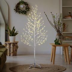 5FT White Star Light Tree with 200 Warm White LEDs, Indoor/Outdoor Christmas Decoration image 3