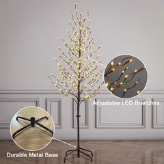 6FT Brown Star Light Tree with 240 Warm White LEDs, Indoor/Outdoor Christmas Decoration image 5