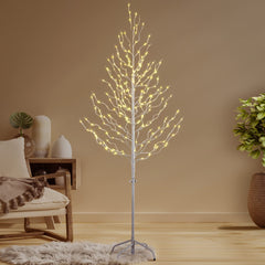 6FT White Star Light Tree with 240 Warm White LEDs, Indoor/Outdoor Christmas Decoration image 3