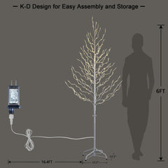 6FT White Star Light Tree with 240 Warm White LEDs, Indoor/Outdoor Christmas Decoration image 7