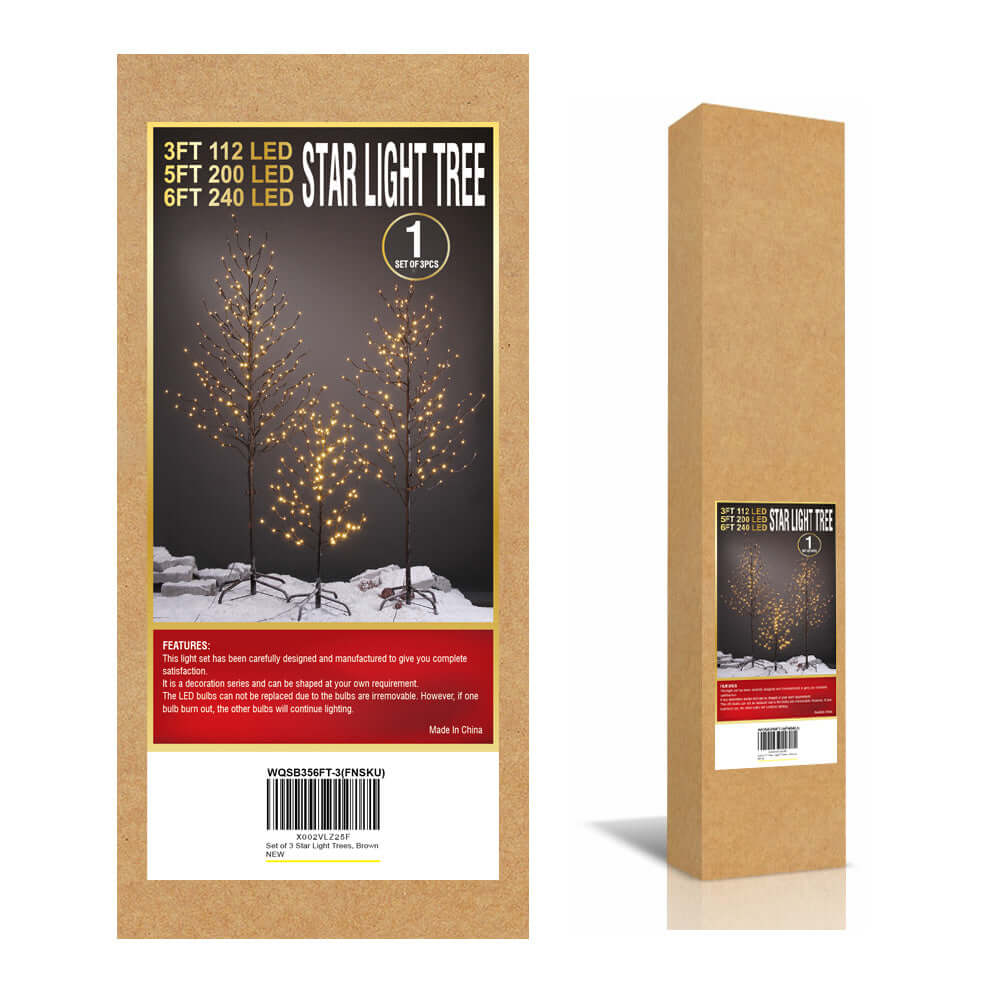 Star Light Trees, 3ft 5ft and 6ft, Warm White, Decorative Christmas Tree Lights Holiday Party Wedding, Indoor and Outdoor Use, Warm White image 9