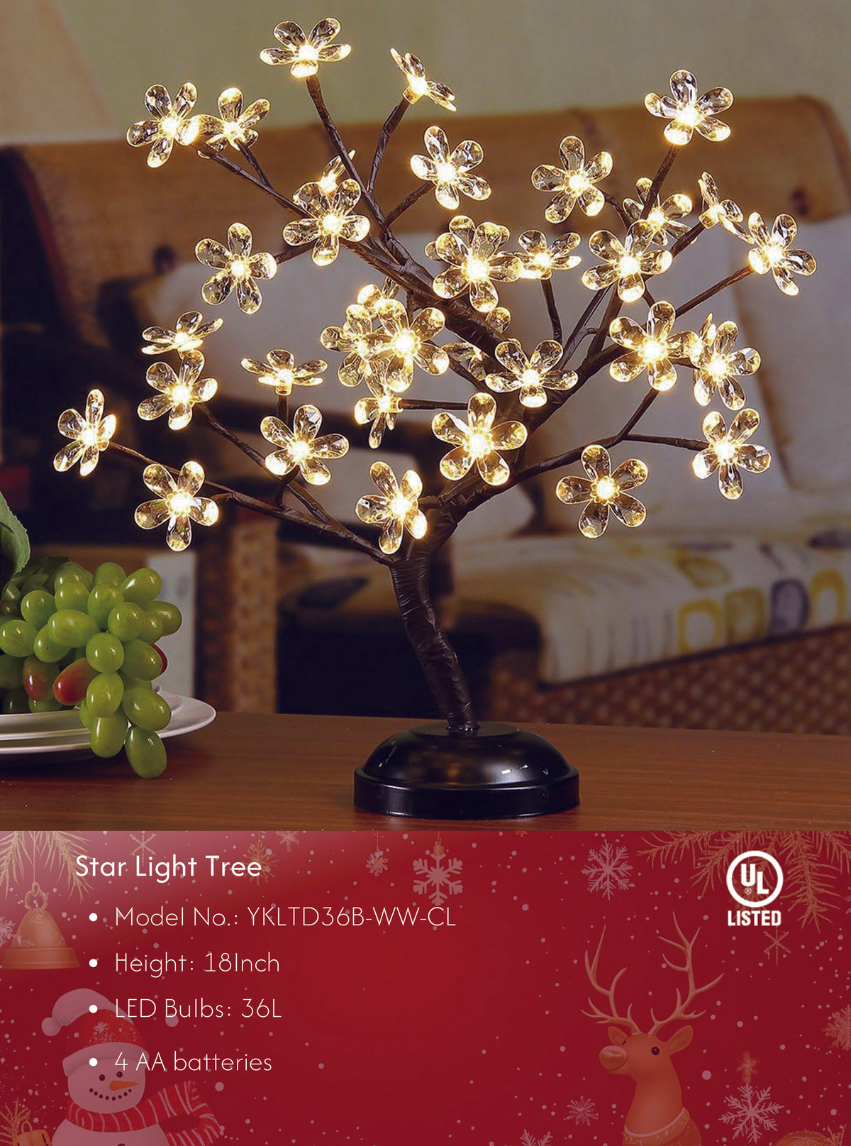 18IN Lighted Cherry Blossom Tree Lamp