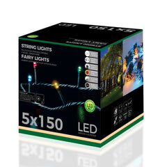 750-LED Christmas String Lights, Green Cord, Multi-color + Warm White, 9 Modes with Timer Remote, Indoor/Outdoor image 3