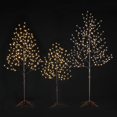 Cherry Blossom Tree 3-Pack (4FT, 5FT, 6.5FT), Warm White LEDs, Indoor/Outdoor Holiday Decoration image 3