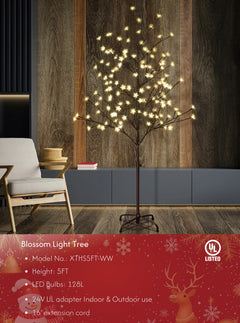 Lighted Cherry Blossom Tree - 5ft and 6.5ft Warm White and RGB Options image 1