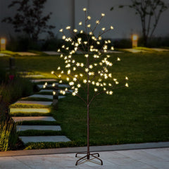 5FT Lighted Cherry Blossom Tree with 128 Warm White LEDs, Indoor/Outdoor Holiday Decoration image 2