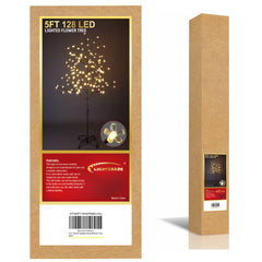 5FT Lighted Cherry Blossom Tree with 128 Warm White LEDs, Indoor/Outdoor Holiday Decoration image 4