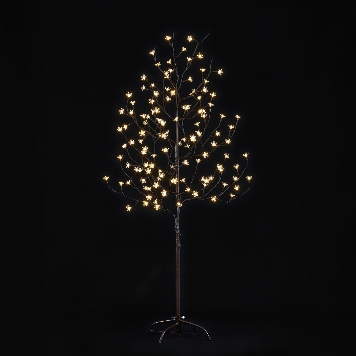 5FT Lighted Cherry Blossom Tree with 128 Warm White LEDs, Indoor/Outdoor Holiday Decoration image 1