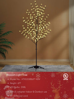 Lighted Cherry Blossom Tree - 5ft and 6.5ft Warm White and RGB Options image 1
