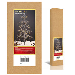 4FT Snow-Dusted Fir Christmas Tree with 112 Warm White LEDs, Indoor/Outdoor Decoration image 5