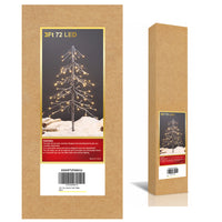 Lightshare Snowy Fir Tree: Christmas Tree with Warm White Lights – Indoor and Outdoor Options and Various Sizes and Packs