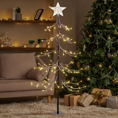4FT Snow-Dusted Fir Christmas Tree with 112 Warm White LEDs, Indoor/Outdoor Decoration image 1
