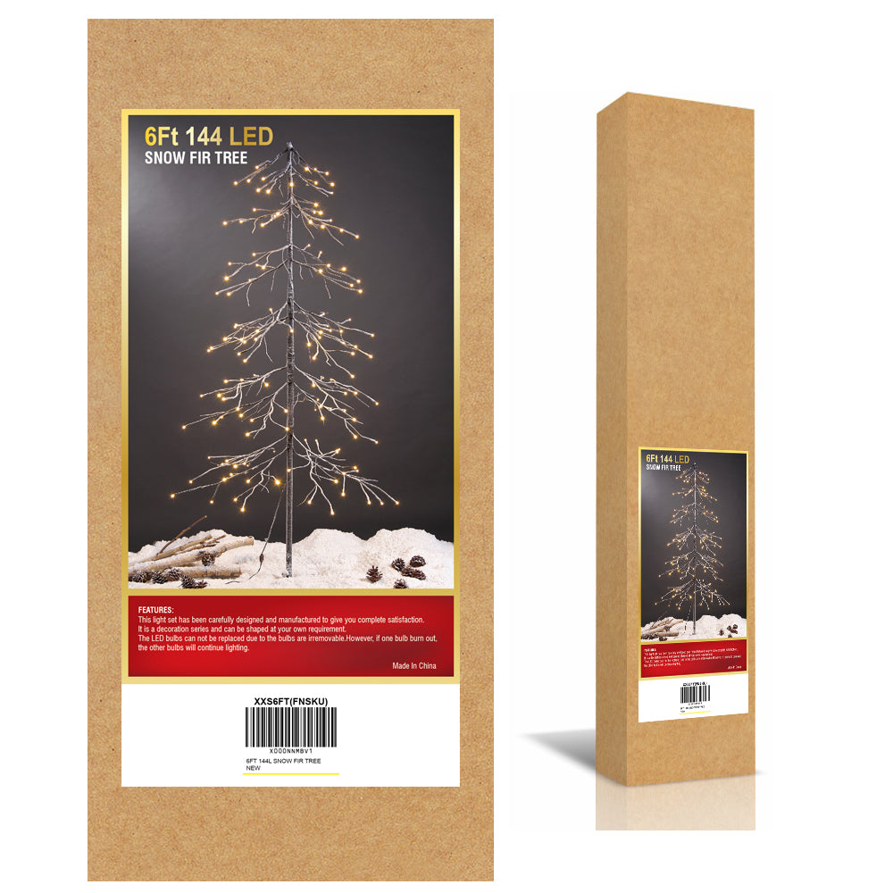 Lightshare Snowy Tree For Christmas Decorations, 6ft