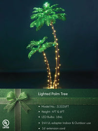 Lighted Tropical Palm Tree Decor - Perfect Christmas Nativity Scene and Summer Gift Idea