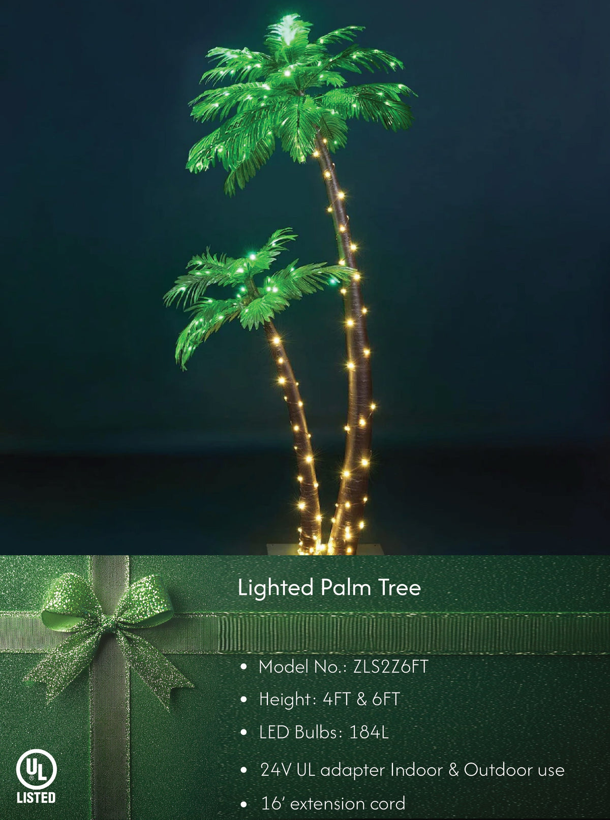 Lighted Tropical Palm Tree Decor - Perfect Christmas Nativity Scene and Summer Gift Idea image 1