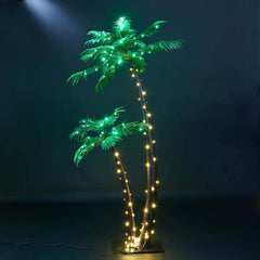 6FT Lighted Tropical Palm Tree with 120 Warm White LEDs (Electric), Indoor/Outdoor Tropical Decoration image 1