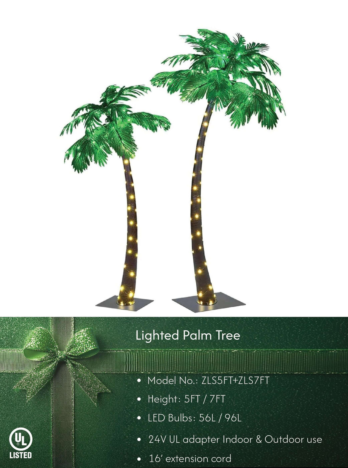 Lighted Tropical Palm Tree Decor - Perfect Christmas Nativity Scene and Summer Gift Idea