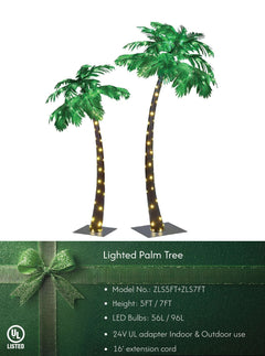Lighted Tropical Palm Tree Decor - Perfect Christmas Nativity Scene and Summer Gift Idea image 1