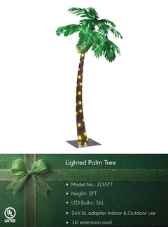 Lighted Tropical Palm Tree Decor - Perfect Christmas Nativity Scene and Summer Gift Idea image 1