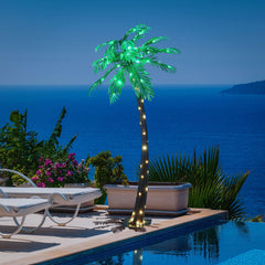 7FT Lighted Palm Tree with 152 Warm White LEDs (Electric), Indoor/Outdoor Tropical Decoration image 7