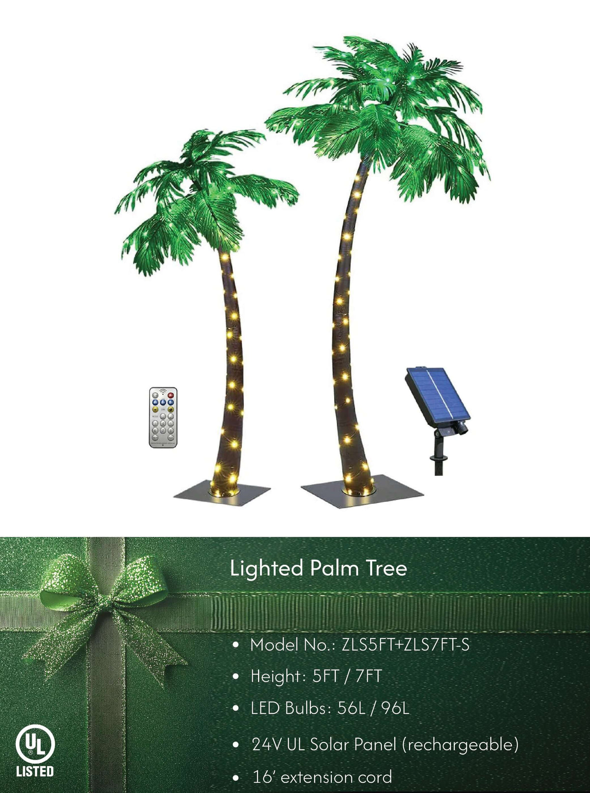 Lighted Tropical Palm Tree Decor - Perfect Christmas Nativity Scene and Summer Gift Idea image 1