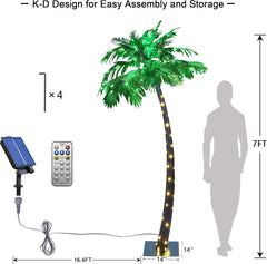 7FT Lighted Palm Tree with 152 Warm White LEDs (Solar Powered), Indoor/Outdoor Tropical Decoration image 6