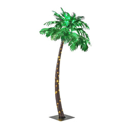 7FT Lighted Palm Tree with 152 Warm White LEDs (Electric), Indoor/Outdoor Tropical Decoration image 1