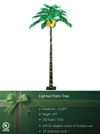 Lighted Tropical Palm Tree Decor - Perfect Christmas Nativity Scene and Summer Gift Idea