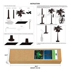 8FT Lighted Palm Tree with Warm White LEDs & Coconuts (Electric), Indoor/Outdoor Tropical Decoration image 5