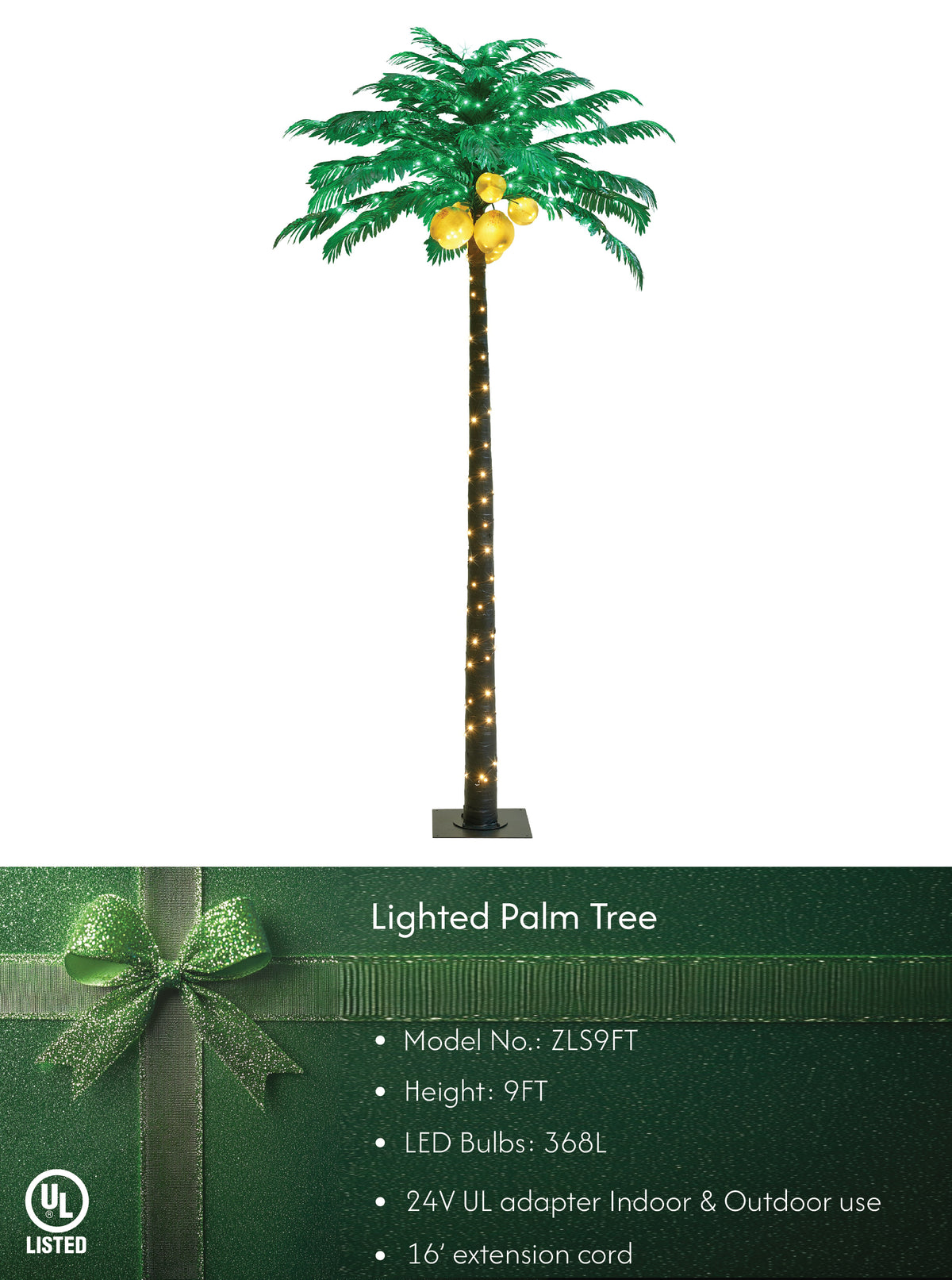 Lighted Tropical Palm Tree Decor - Perfect Christmas Nativity Scene and Summer Gift Idea