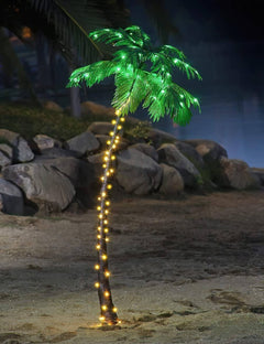 5FT Lighted Palm Tree with 96 Warm White LEDs (Electric), Indoor/Outdoor Tropical Decoration image 1