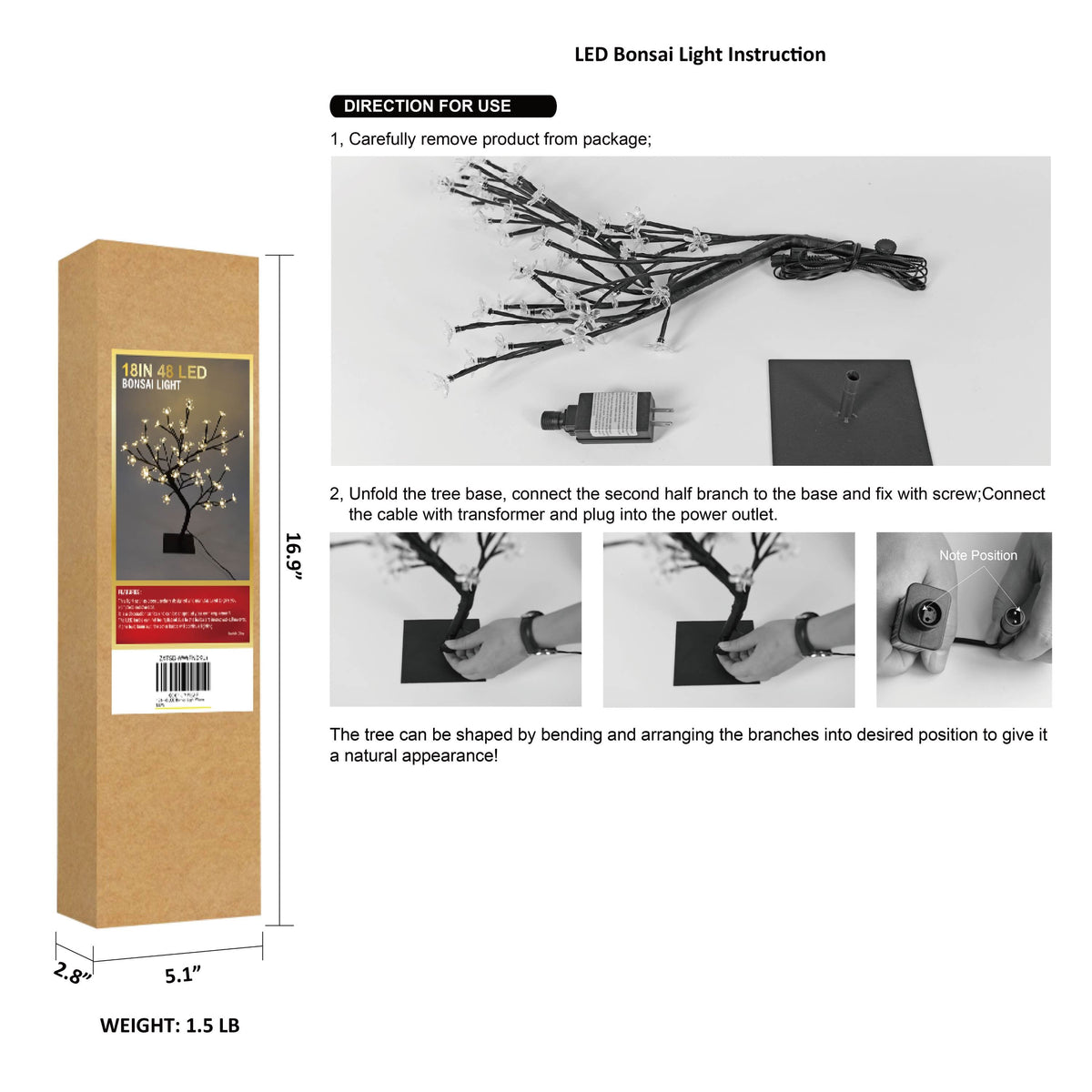 18IN Cherry Blossom Tree Lamp, RGB and Warm White Options image 9